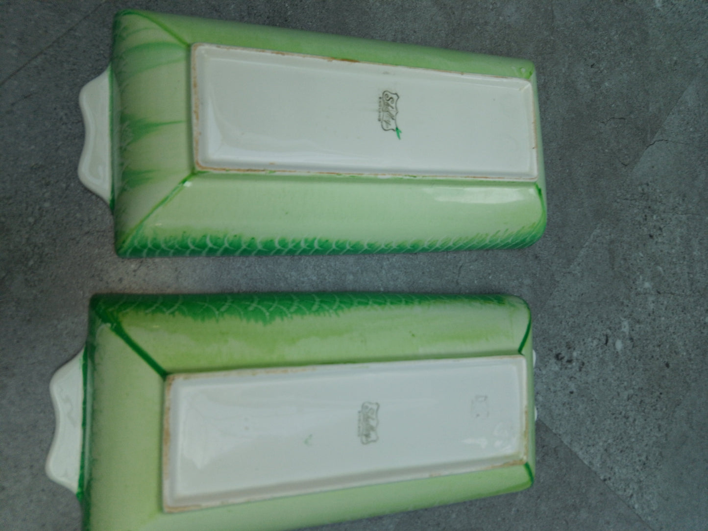 Pair of Unusual and Rare Shelley Three Sectioned Compartment Dishes - Helsby Vintage