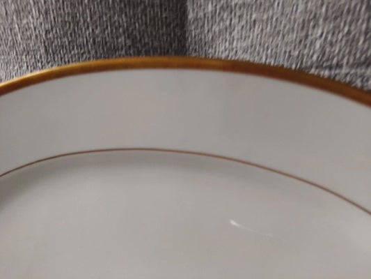 Richard Ginori Italy 16" Oval Serving Platter Gold Rim Vintage - Helsby Vintage