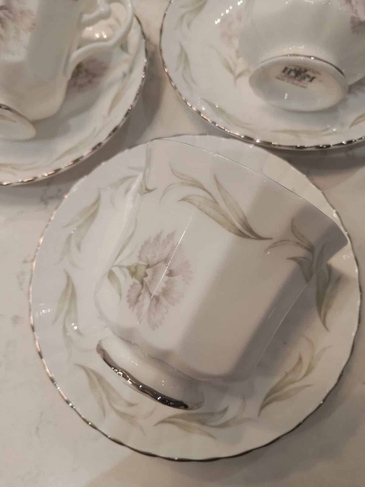 Royal Sutherland Vintage Set Of Six Rare Fluted Cups And Saucers - Helsby Vintage