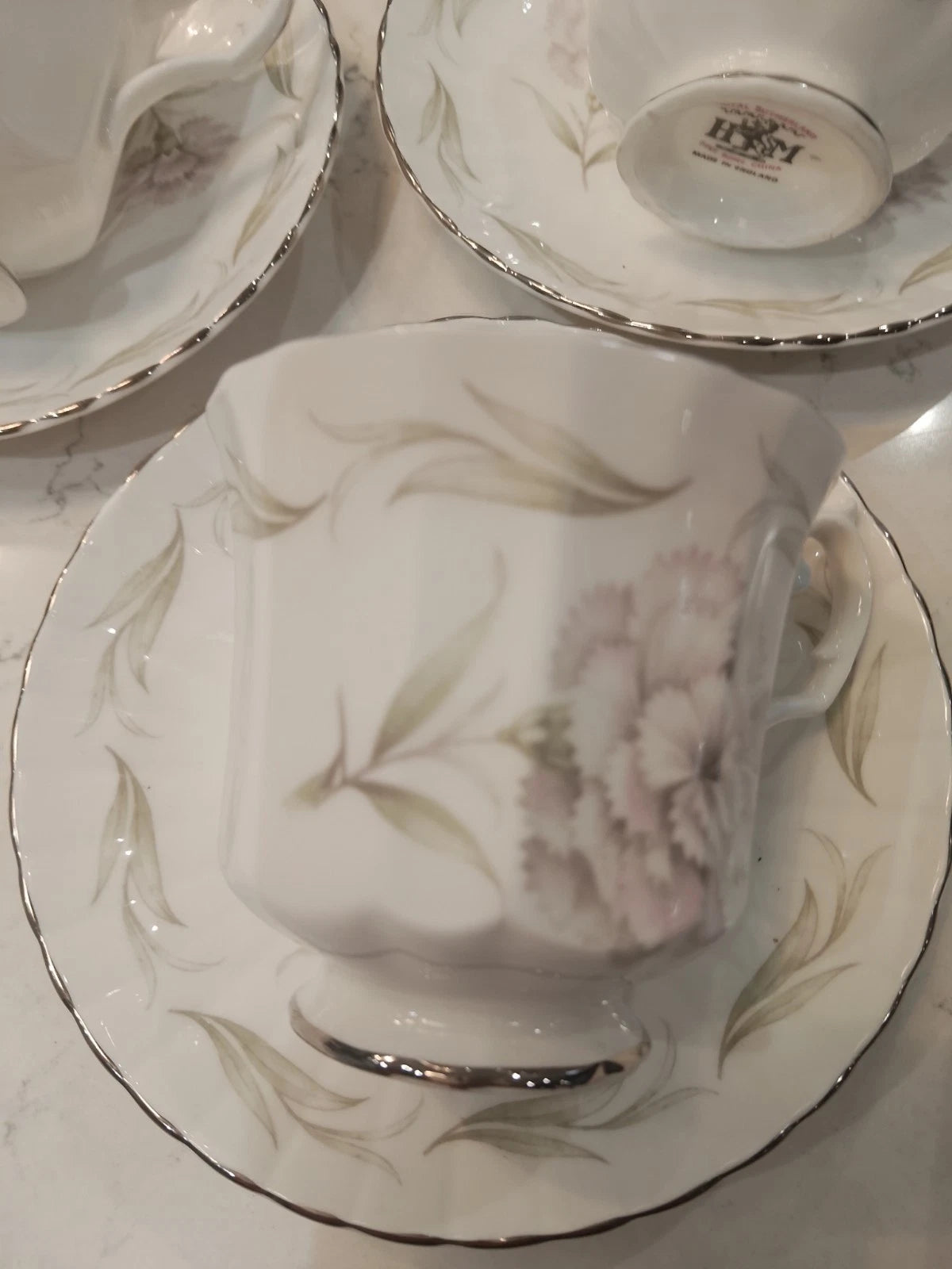 Royal Sutherland Vintage Set Of Six Rare Fluted Cups And Saucers - Helsby Vintage