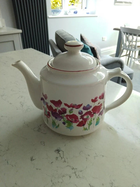 Wade Poppies Teapot, Large, 1980s, 15cm Height, Very Good Condition - Helsby Vintage