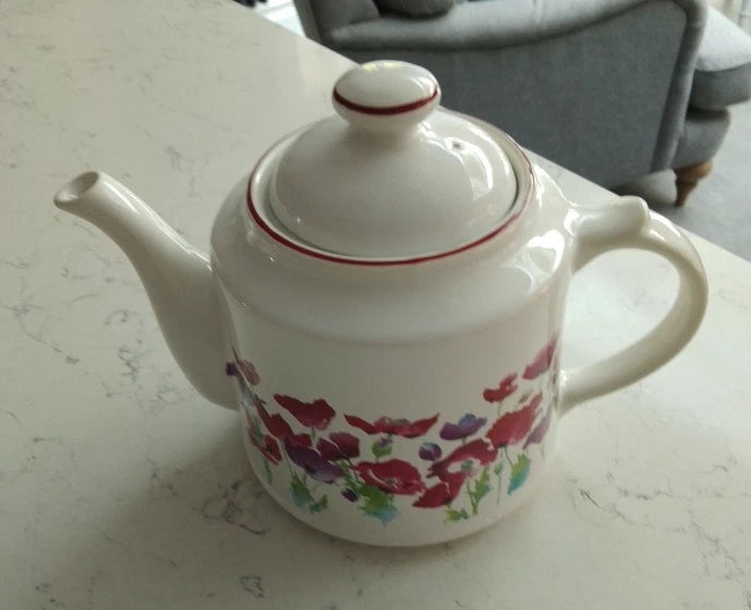 Wade Poppies Teapot, Large, 1980s, 15cm Height, Very Good Condition - Helsby Vintage