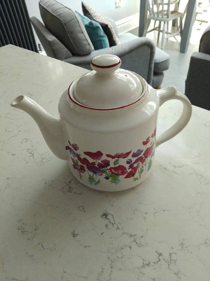Wade Poppies Teapot, Large, 1980s, 15cm Height, Very Good Condition - Helsby Vintage