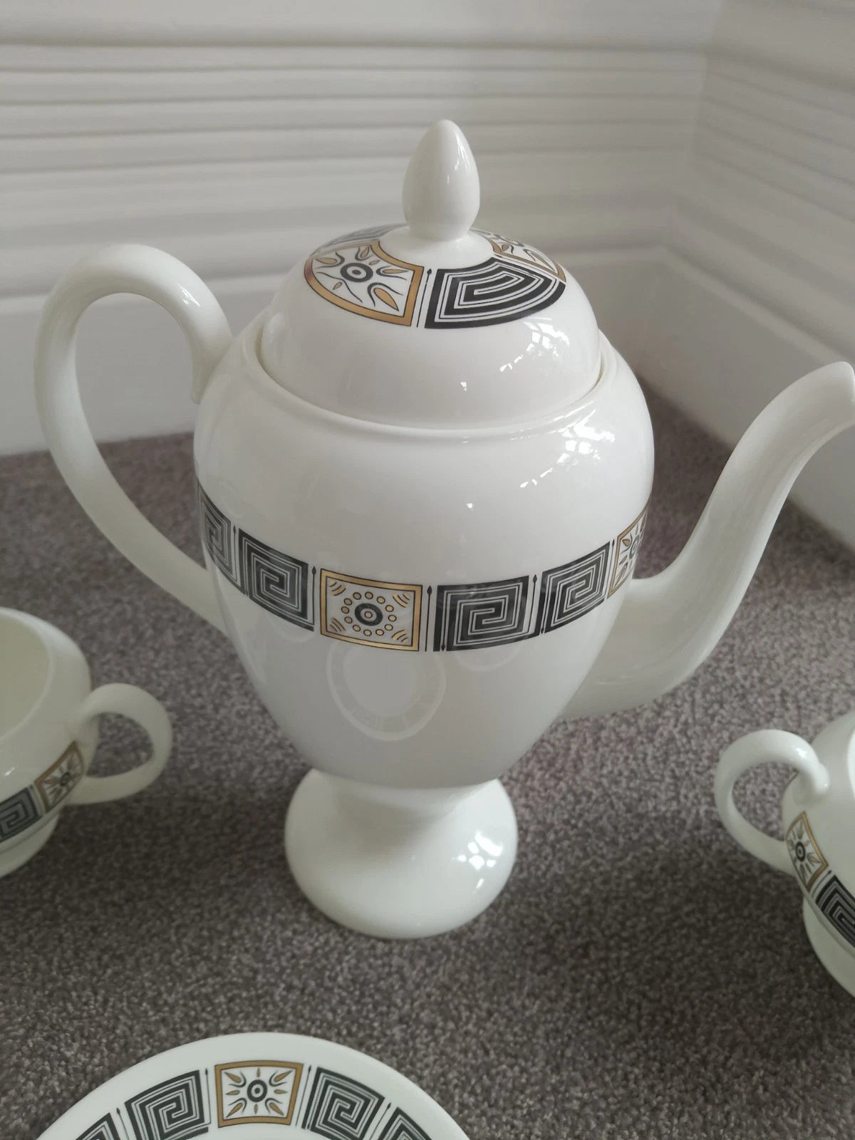 Wedgwood Asia Black Coffee Service Set White Bone China R4288 For 6 - Helsby Vintage