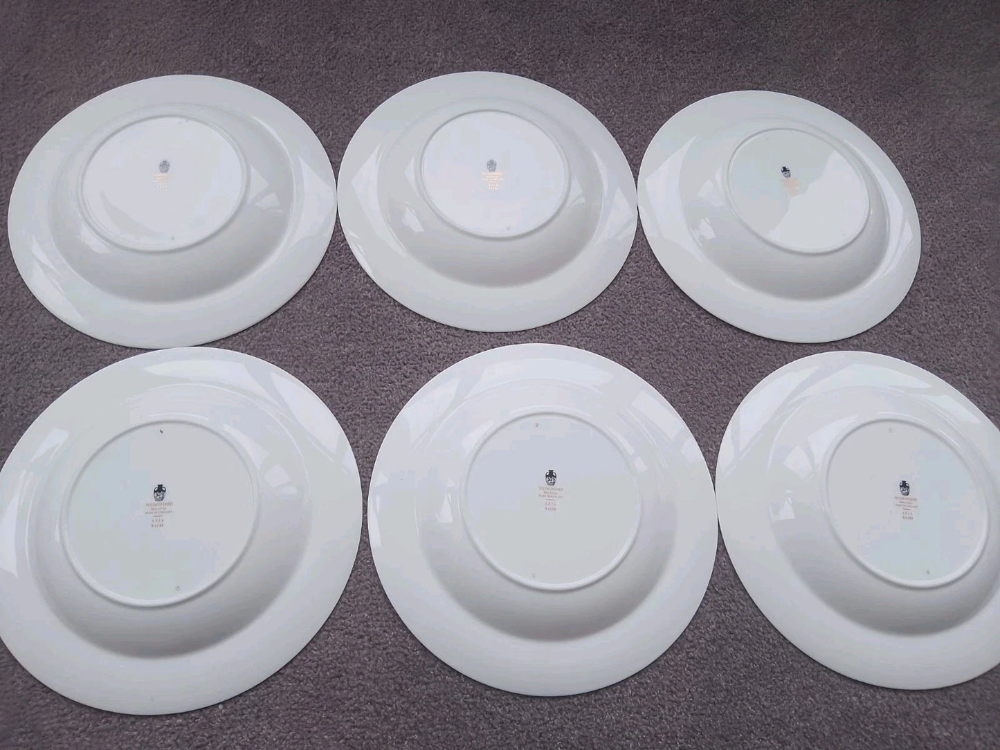 Wedgwood ASIA Black Set Of Six Rimmed Soup Plates Bowls 9" Very Rare - Helsby Vintage