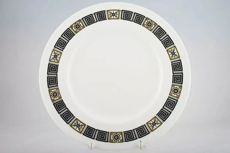 Wedgwood Asia Black R4288 Set Of 4 Salad Plates 8" Very Good Condition - Helsby Vintage