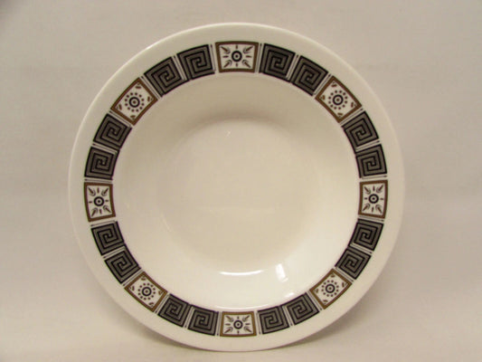 Wedgwood Asia Black Set Of 4 Rimmed Soup Bowls White 20cm - Helsby Vintage