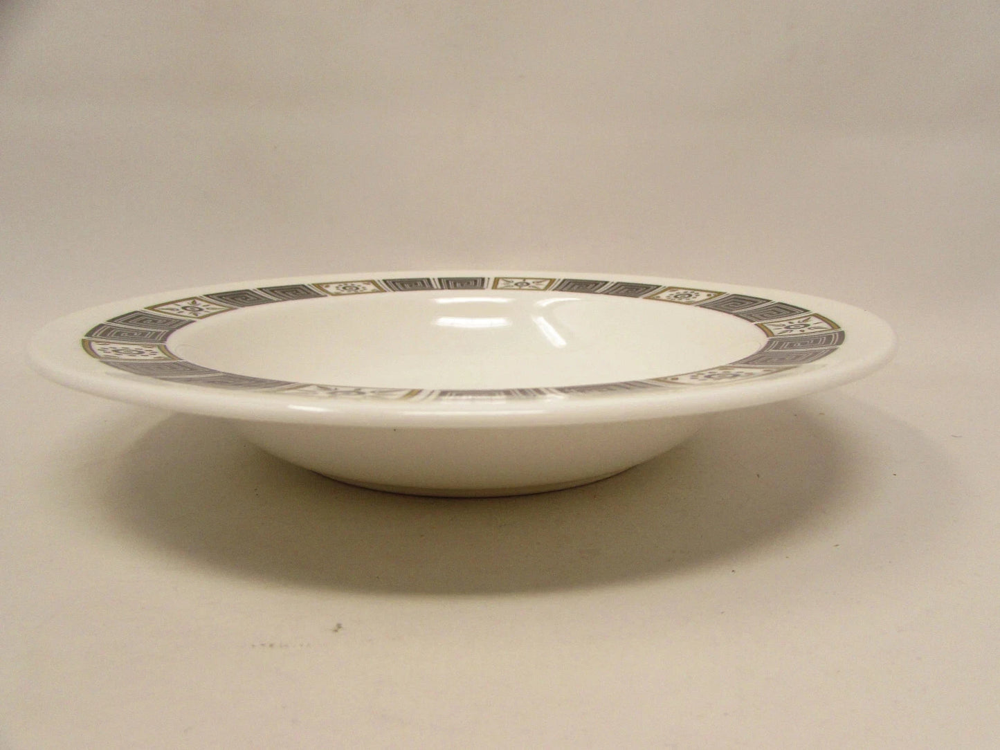 Wedgwood Asia Black Set Of 4 Rimmed Soup Bowls White 20cm - Helsby Vintage