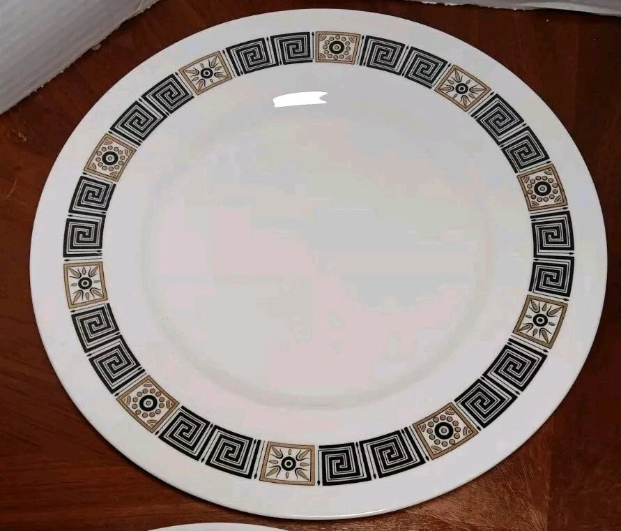 Wedgwood Black Asia Set Of 4 Dinner Plates 27cm Excellent Condition - Helsby Vintage