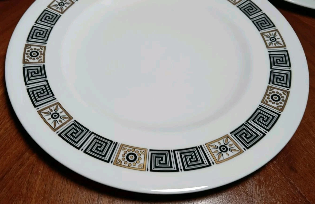 Wedgwood Black Asia Set Of 4 Dinner Plates 27cm Excellent Condition - Helsby Vintage