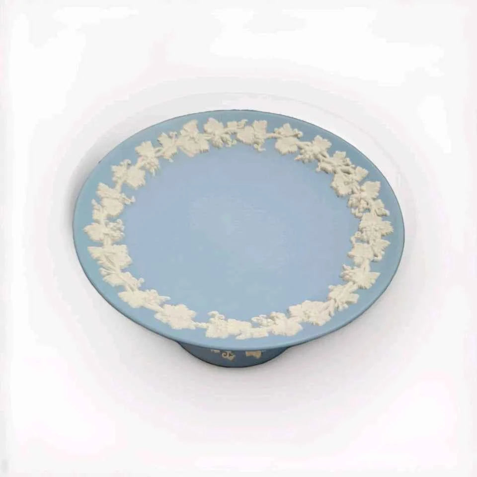 Wedgwood Blue Jasperware Compote Vintage Collectable 6" - Helsby Vintage