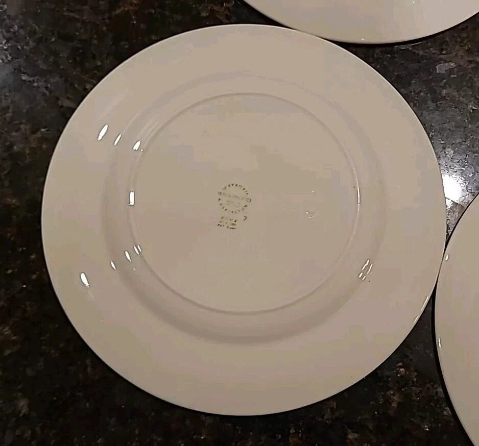 Wedgwood Etruria Barlaston EDME 4 X Cream Ivory 9" Luncheon Plates RARE - Helsby Vintage