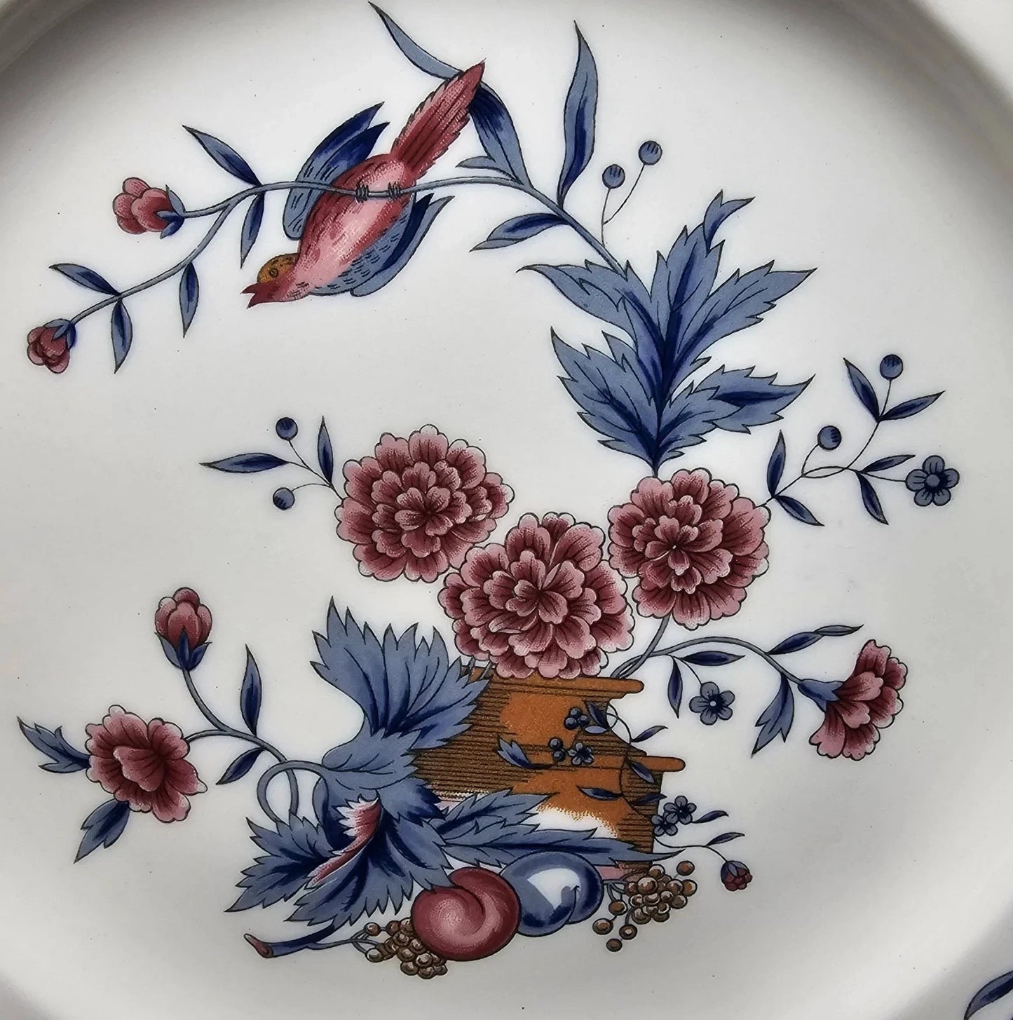Set of 6 Wedgwood Williamsburg Potpourri Dinner Plates Bone China Elegant - Helsby Vintage