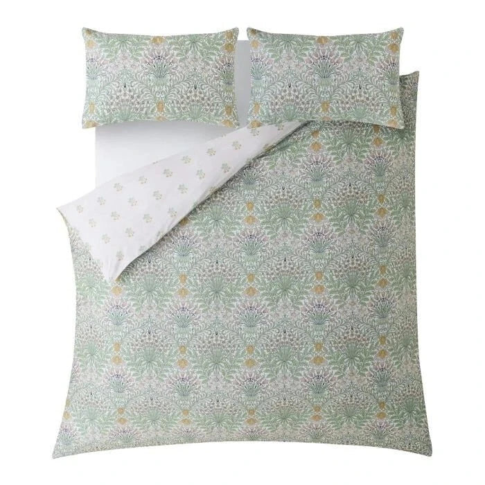 William Morris Garden Multi King Duvet Cover Set 100% Cotton 2 Pillowcases - Helsby Vintage