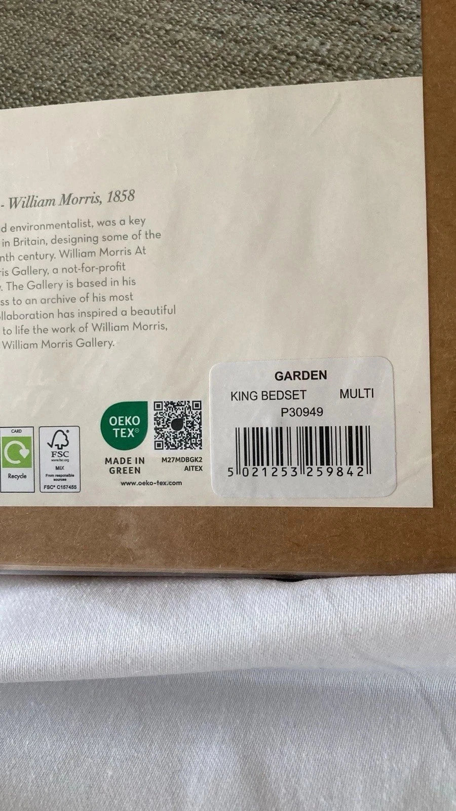 William Morris Garden Multi King Duvet Cover Set 100% Cotton 2 Pillowcases - Helsby Vintage