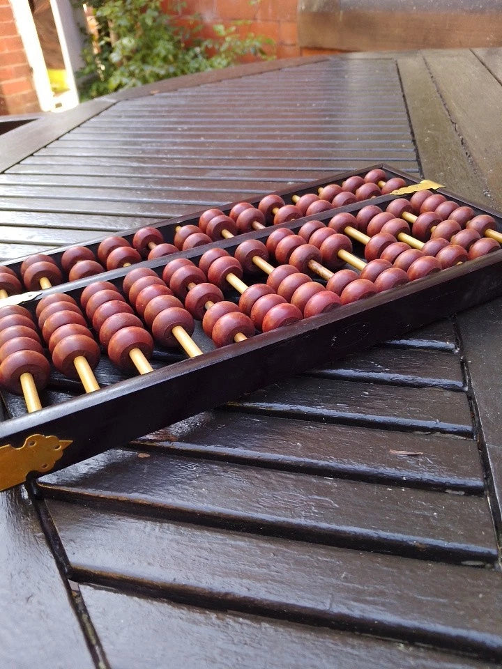 Vintage Lotus Flower Chinese Abacus Wooden 13 Digit - Helsby Vintage