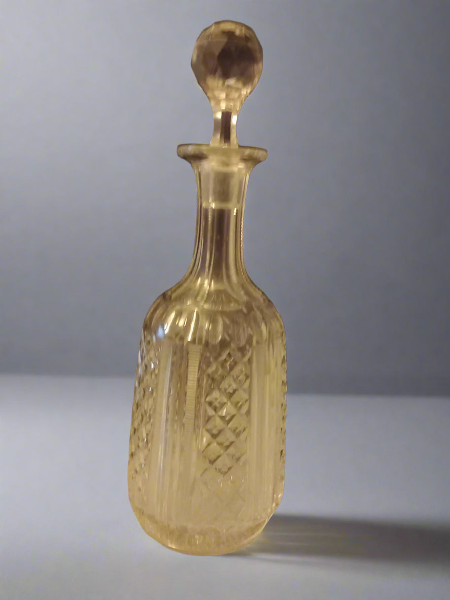Crystal Glass Decanter 10" Tall Beautiful