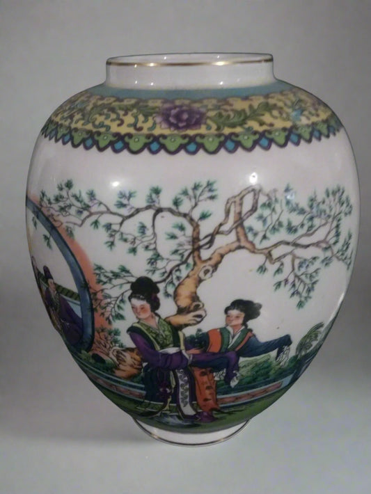 Japanese Ceramic Vase Famille Rose - possibly 19th century? ginger jar