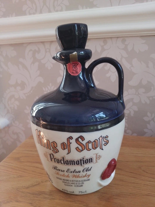 King Of Scots Proclamation Rare Extra Old Scotch Whisky Decanter & Stopper