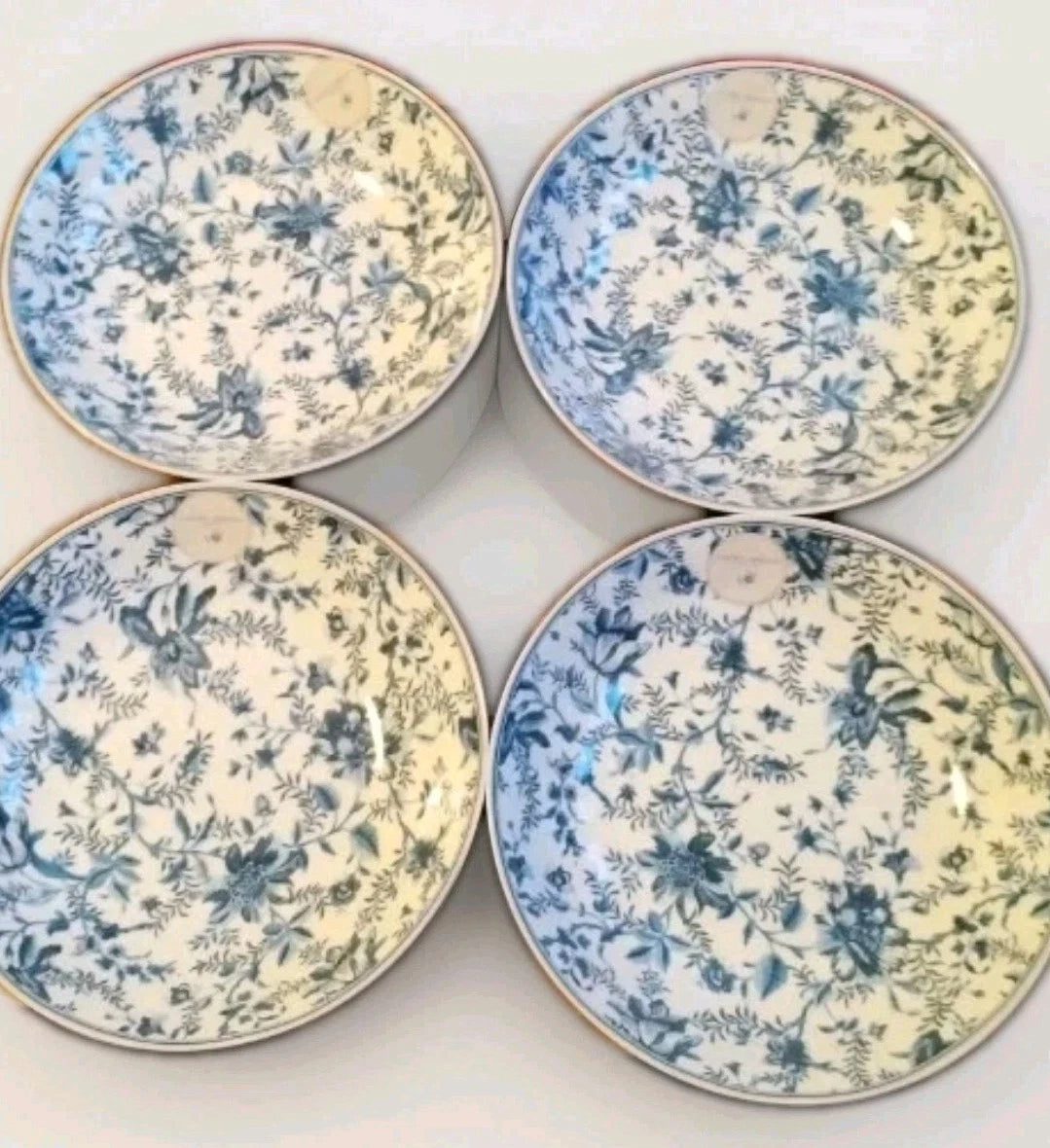 Set Of 4 Laura Ashley Edita's Garden Porcelain Pasta Bowls 9" BNWT