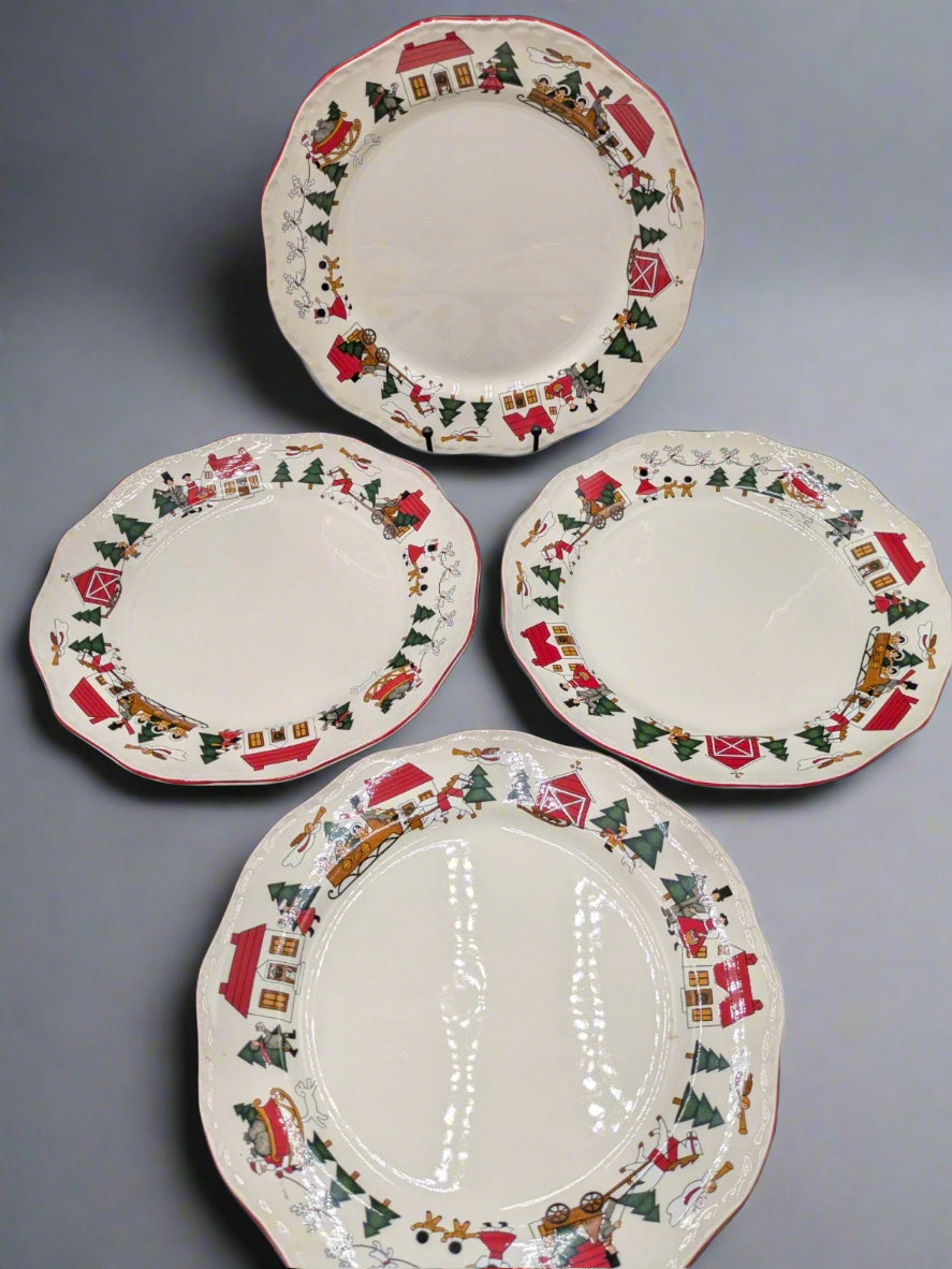Mason's Christmas Village Dinner Plates 10.5"