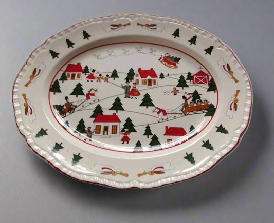 Masons Ironstone 1983 Christmas Village Platter Marsten Mandrajji