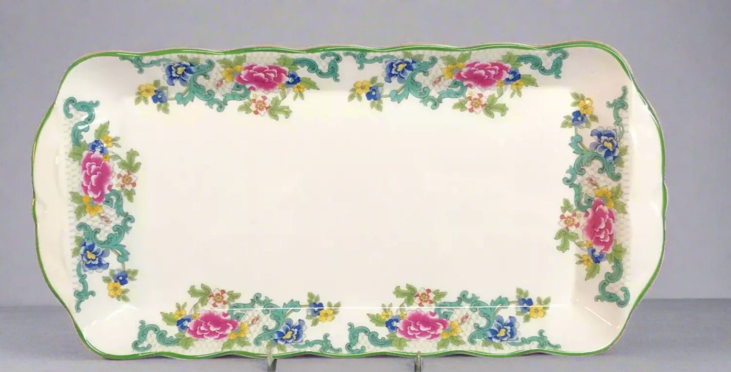 Royal Doulton Floradora Green Large Sandwich Tray 