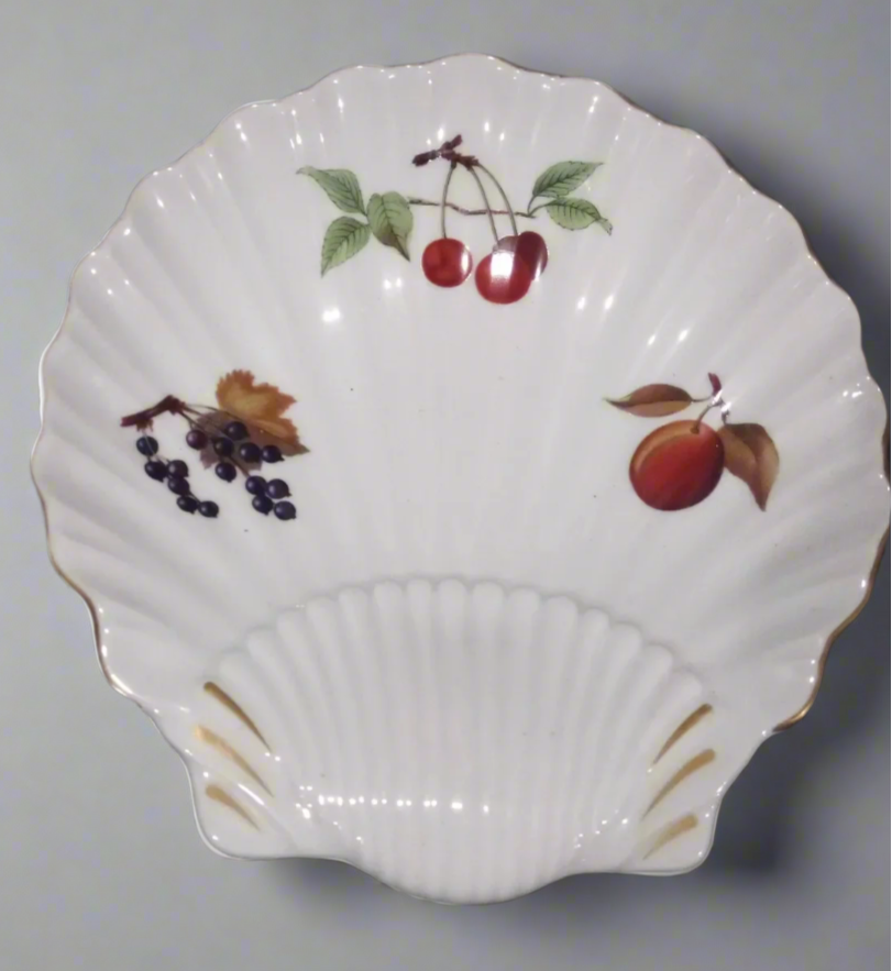 Royal Worcester Evesham Gold Shell Shaped Dish