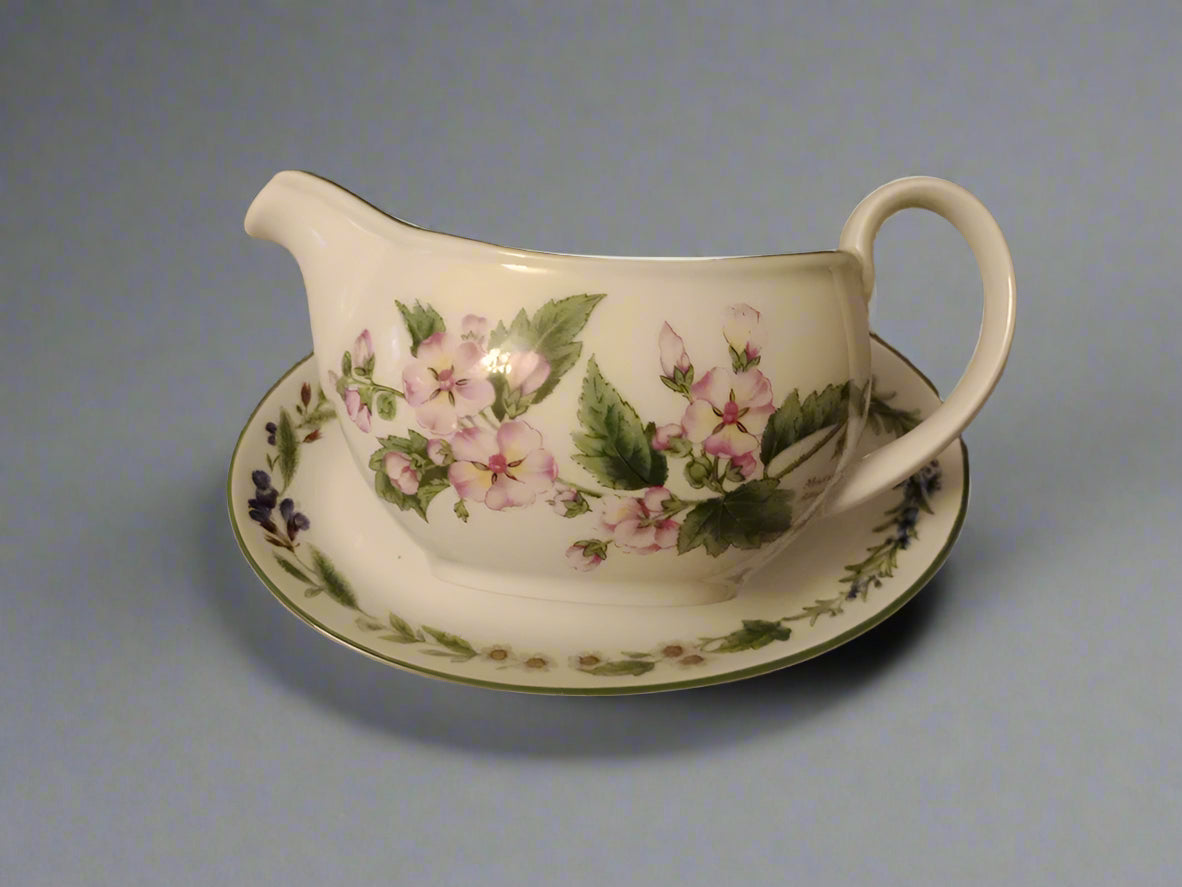 Royal Worcester Herbs, Gravy Boat Jug & Stand