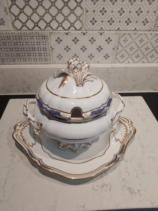 Spode Copeland Chancellor Cobalt Sauce Tureen 