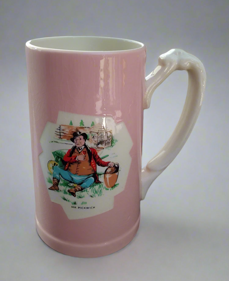 Vintage T.G Green & Co Worthington Brewery Ceramic Tankard - Mr Pickwick Pink