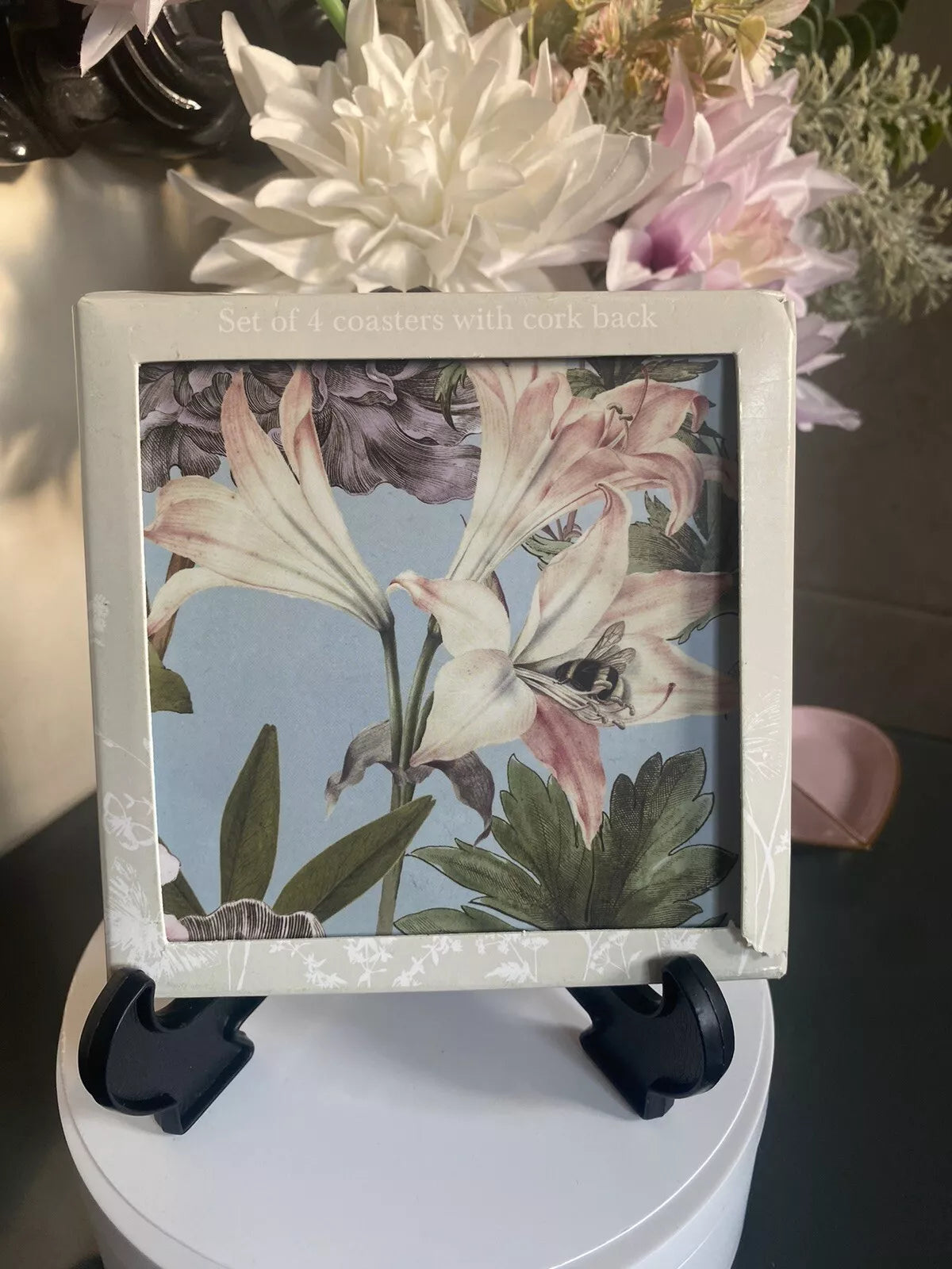 Set Of 4 Royal Botanical Gardens Kew Bee Floral Placemats And Matching Coasters - Helsby Vintage