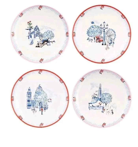 NEW Cath Kidston London Set Of 4 Side Plates - Helsby Vintage