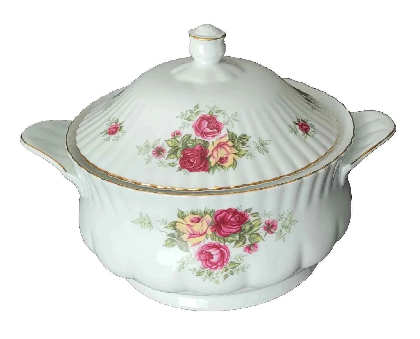Chodziez Country Roses Lidded Tureen Serving Dish Vintage - Helsby Vintage