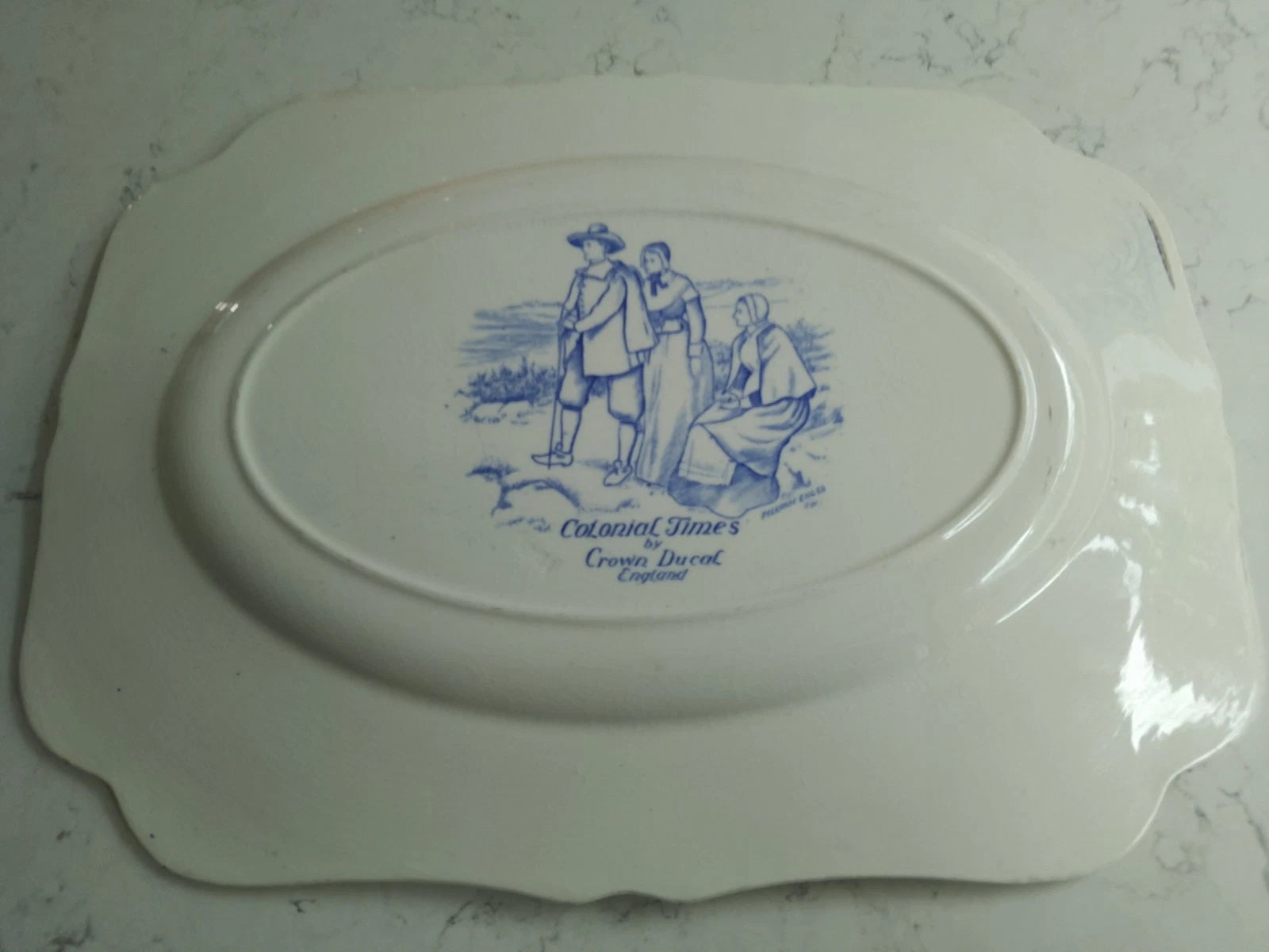 The First Sermon Ashore crown ducal plate featuring colonial times scene by Crown Ducal collectable