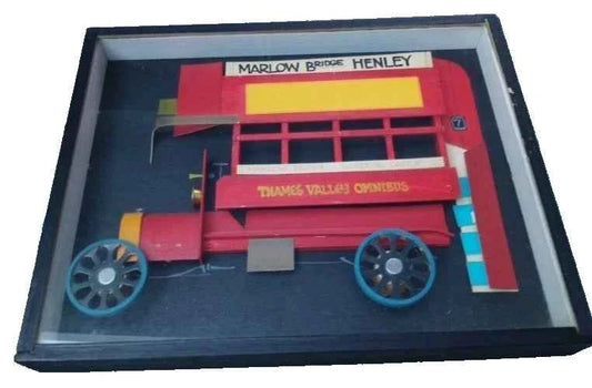 Vintage Dave Jacobs London Double Decker Bus Diorama Marlow Bridge - Helsby Vintage