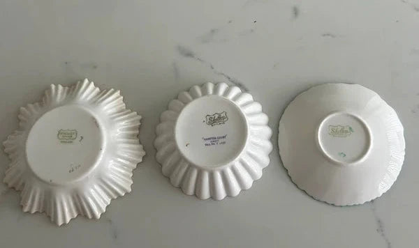 Set Of Three Shelley Vintage Trinket Dishes - Helsby Vintage