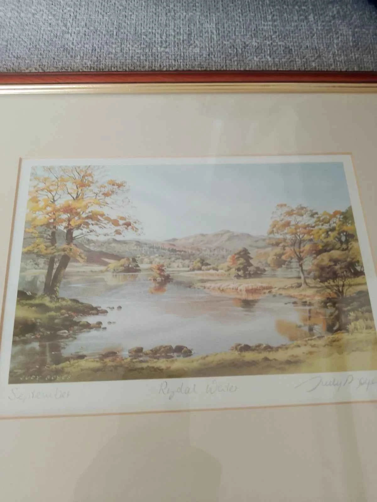 Judy Boyes Pair Signed Prints Rydal Water And Tarn Hows Lake District - Helsby Vintage