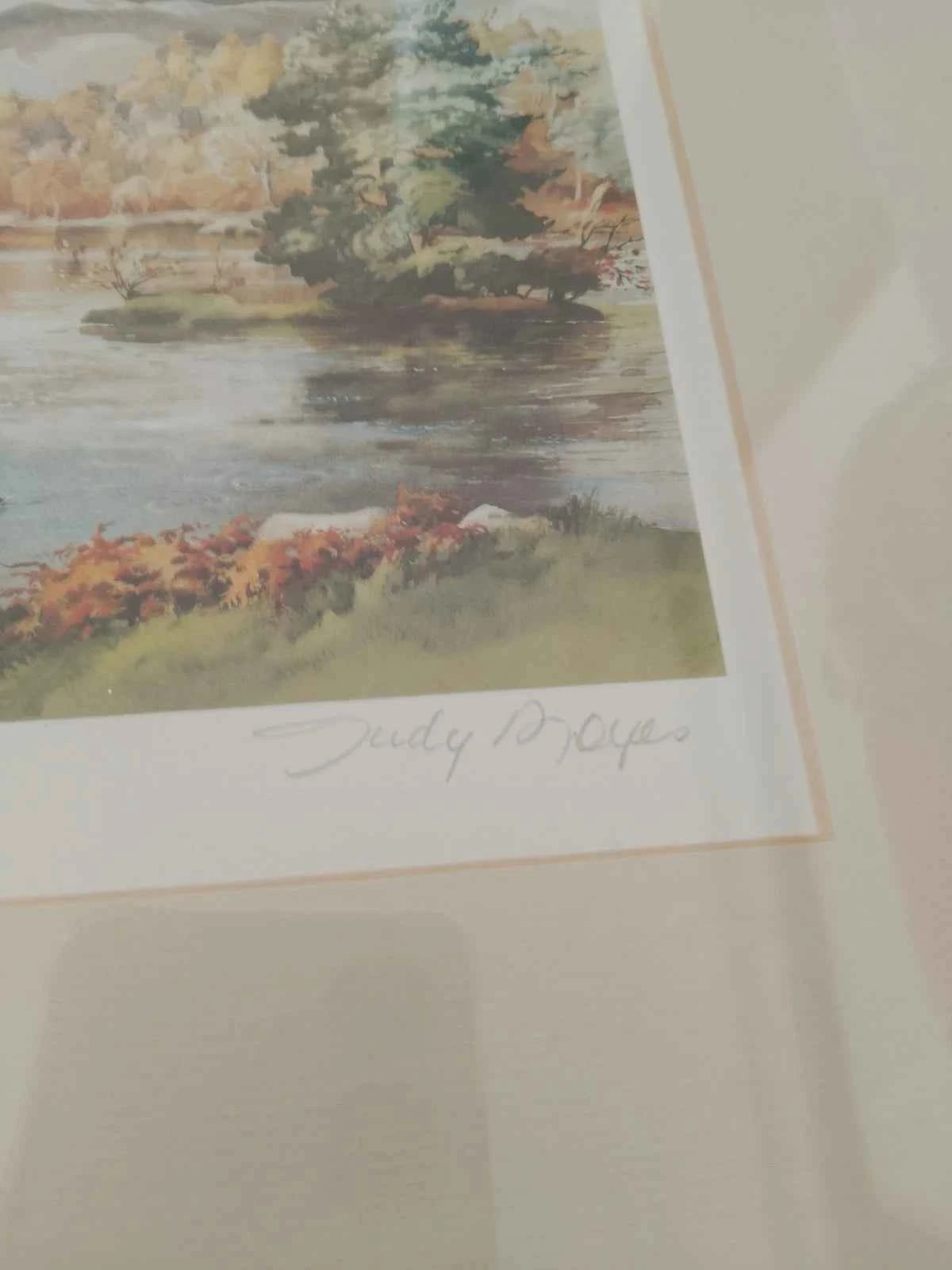 Judy Boyes Pair Signed Prints Rydal Water And Tarn Hows Lake District - Helsby Vintage