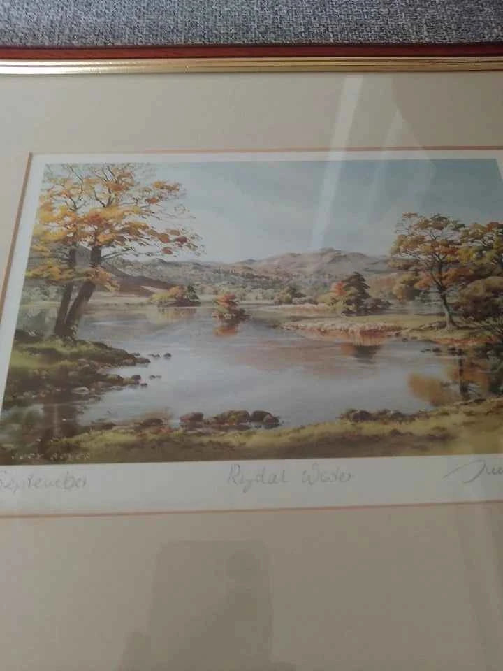 Judy Boyes Pair Signed Prints Rydal Water And Tarn Hows Lake District - Helsby Vintage
