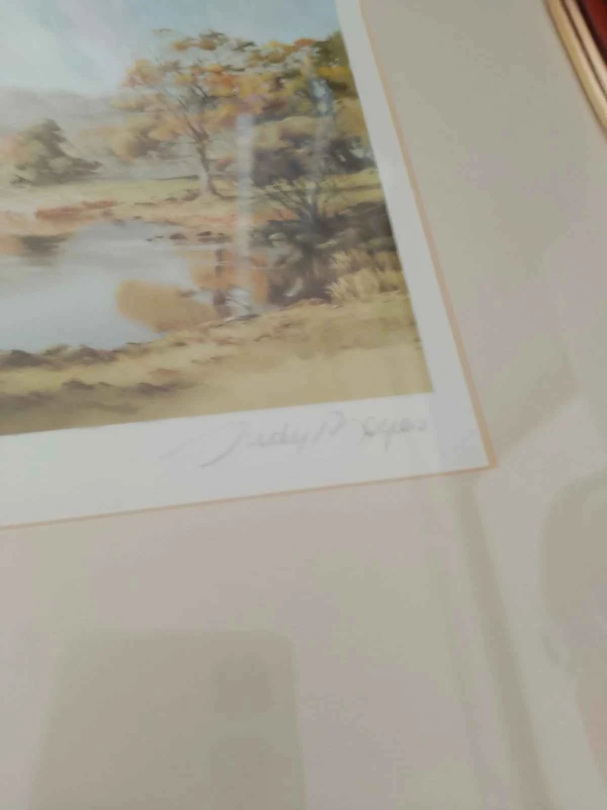 Judy Boyes Pair Signed Prints Rydal Water And Tarn Hows Lake District - Helsby Vintage
