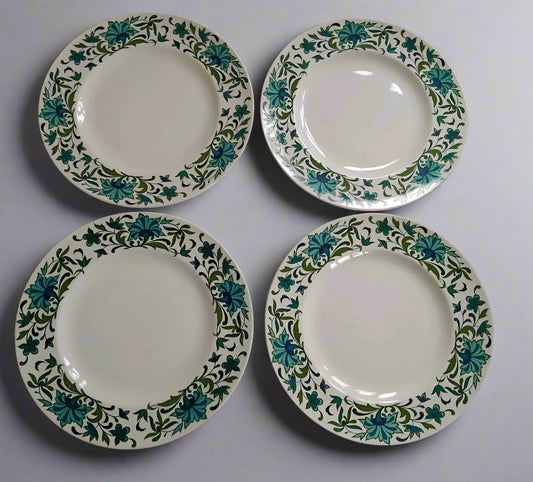 Midwinter Spanish Garden Marquis Of Queensberry Retro Dinner Plates X 4 - Helsby Vintage