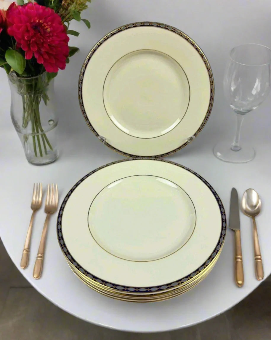 Set Of 6 Minton St James Dinner Plates 27cm Wide Very Good Condition - Helsby Vintage