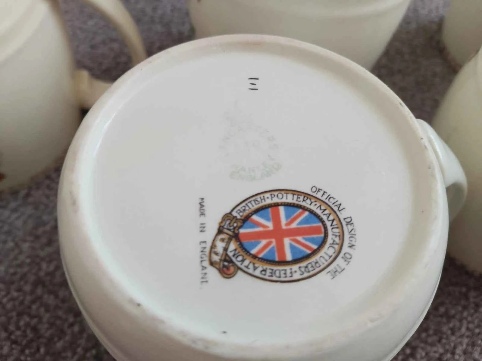 King George VI And Queen Elizabeth Coronation 1937 2 Beakers And 5 Mugs Cups - Helsby Vintage
