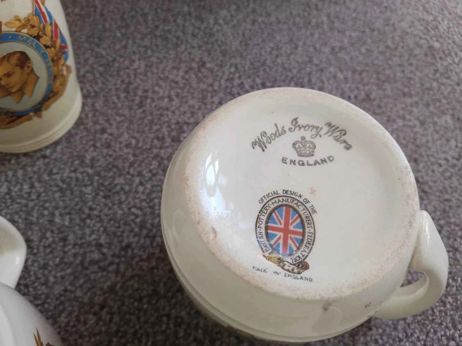 King George VI And Queen Elizabeth Coronation 1937 2 Beakers And 5 Mugs Cups - Helsby Vintage