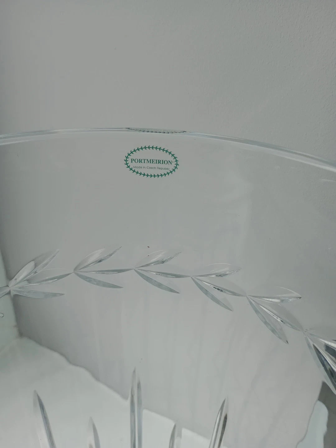 Portmeirion Botanic Garden Large Clear Glass Vase 12" 30cm Tall By 7" Rare - Helsby Vintage