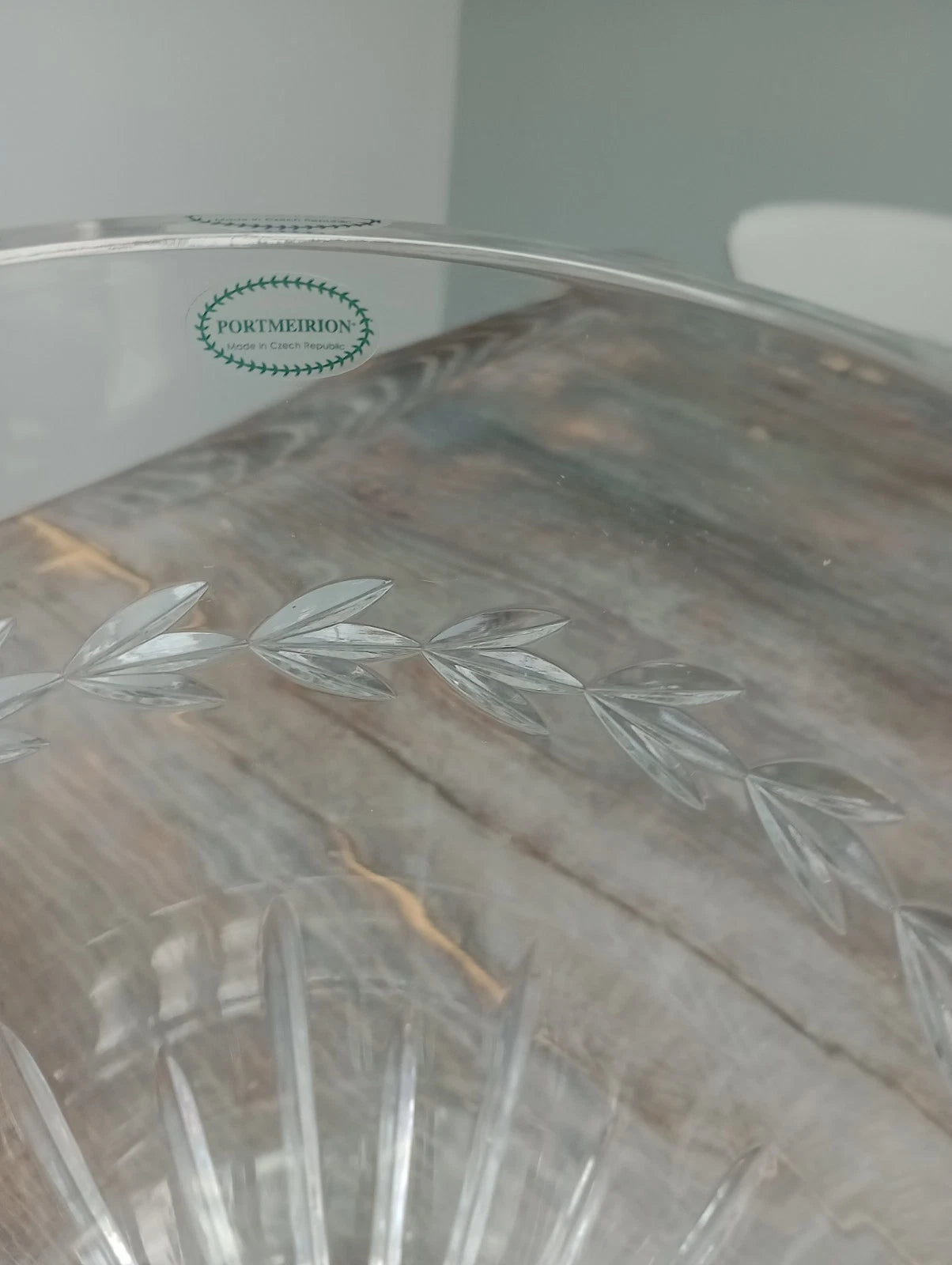 Portmeirion Botanic Garden Large Clear Glass Vase 12" 30cm Tall By 7" Rare - Helsby Vintage