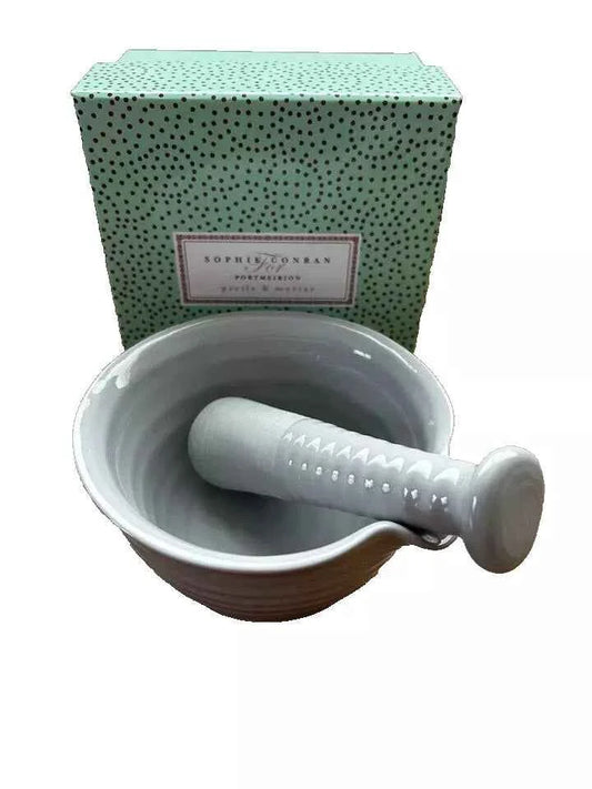 Portmeirion Sophie Conran Porcelain Mortar and Pestle NEW - Helsby Vintage