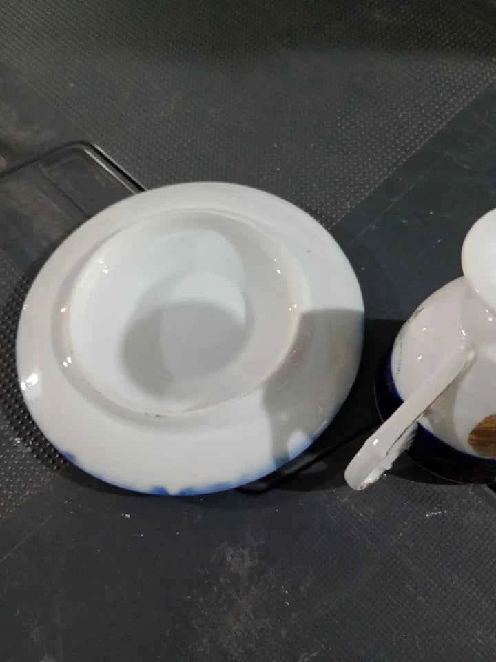 RARE Footed Tea Cup Egg Cup And Saucer Picture Of Falmouth RARE Vintage - Helsby Vintage