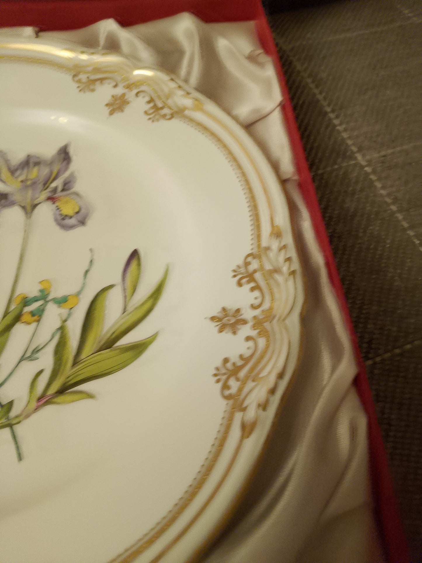 Spode Iris Sphaerolobium Stafford Flowers No 1 Plate 9.25" 23.5cm  Original Box - Helsby Vintage